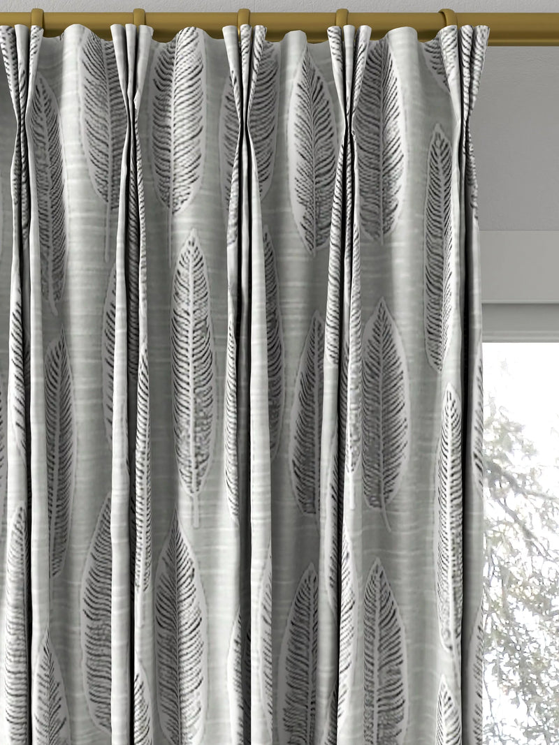 Prestigious Textiles Quill jacquard curtain in silver, made to measure - British product