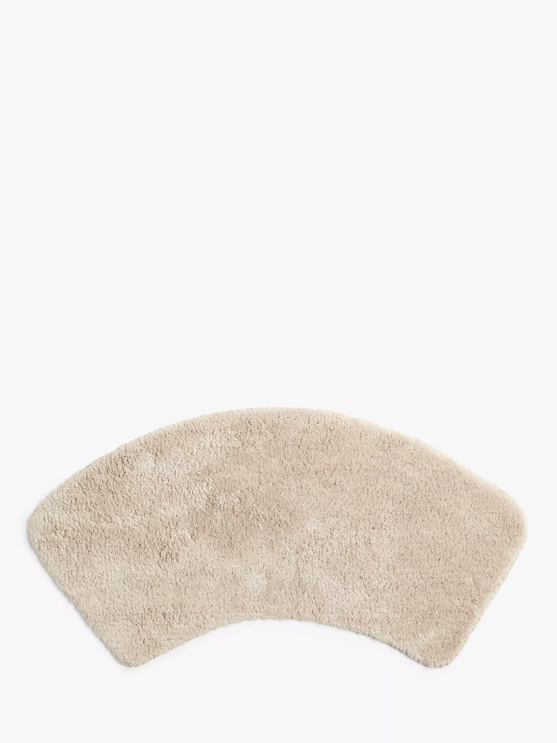 John Lewis Deep Pile Curve Bath Mat - White