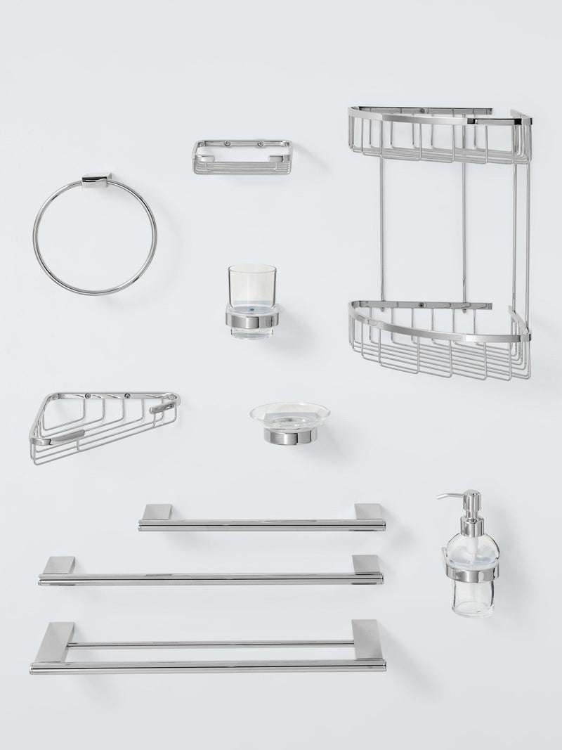 John Lewis Opus double shower basket silver (British brand)