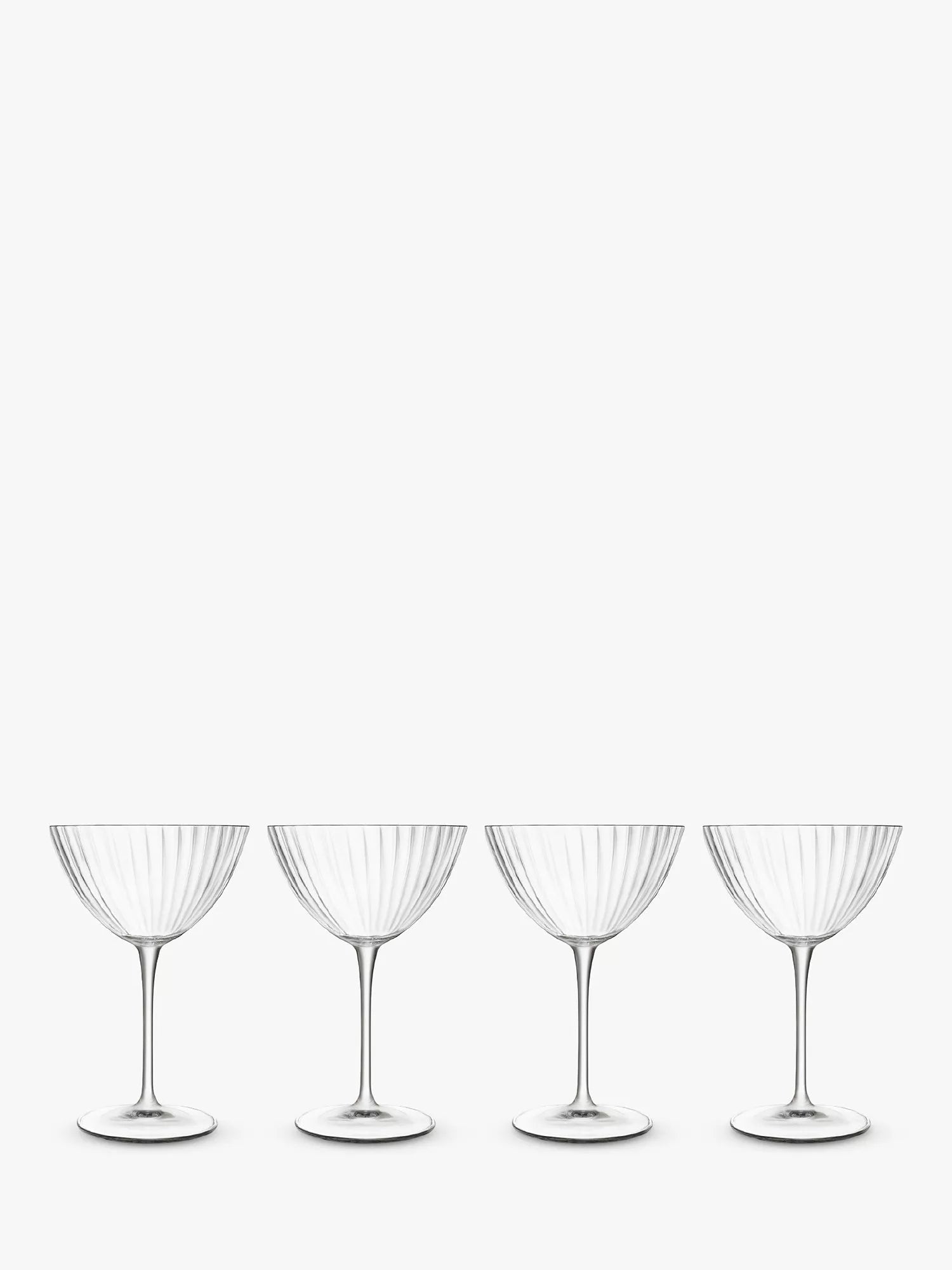 Luigi Bormioli Optica fluted martini glasses set of 4, imported from the UK
