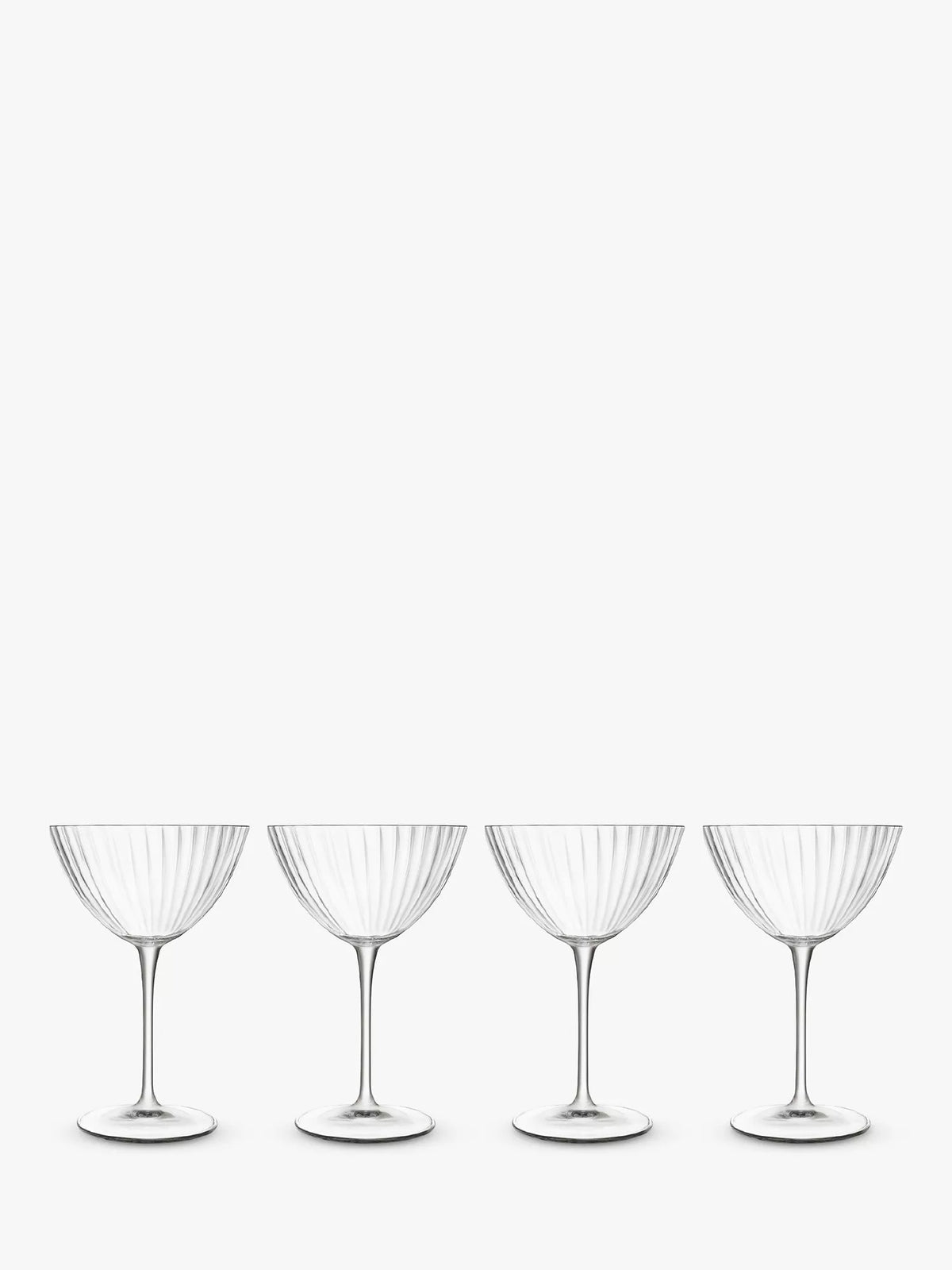 Luigi Bormioli Optica fluted martini glasses set of 4, imported from the UK