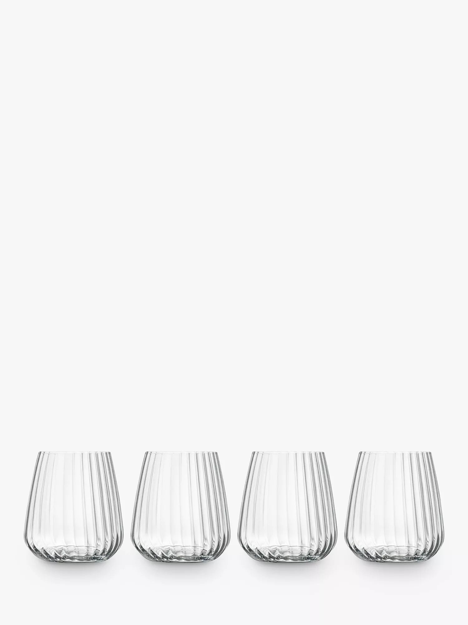 Luigi Bormioli fluted glass tumblers set of 4 450ml (British brand)