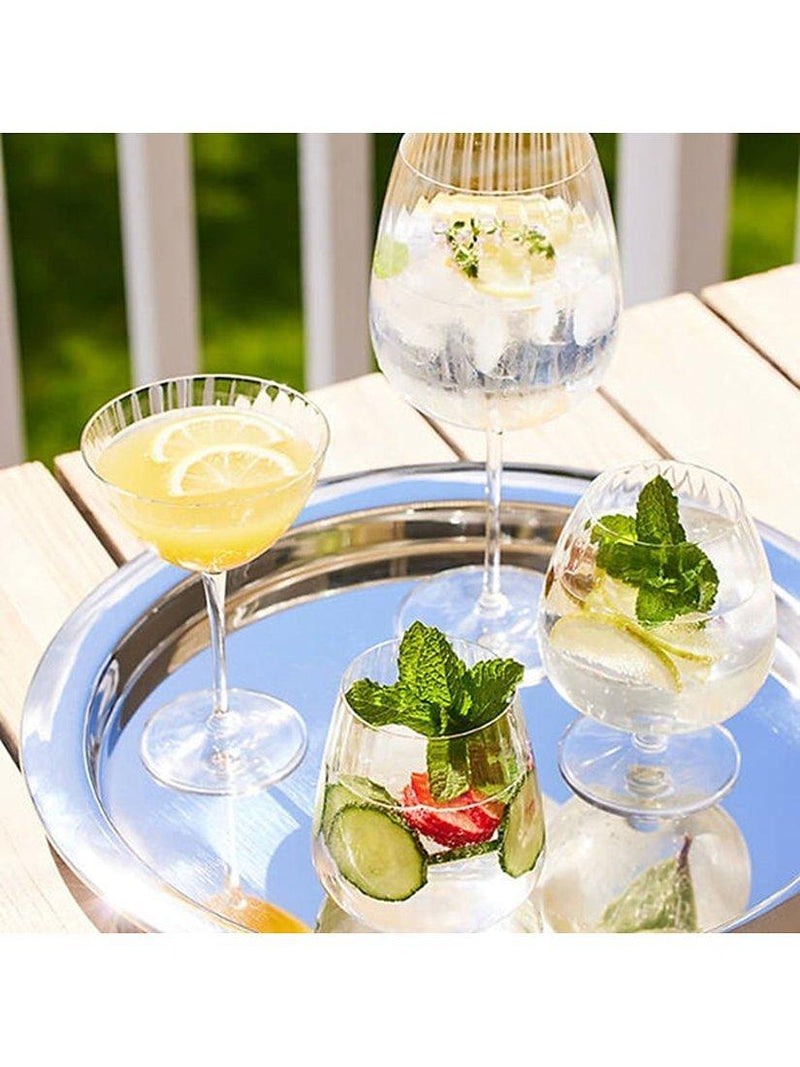 Luigi Bormioli fluted glass tumblers set of 4 450ml (British brand)