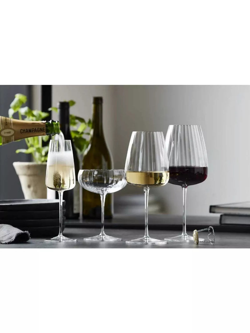 Luigi Bormioli Optica fluted red wine glasses 700ml set of 4 - British product