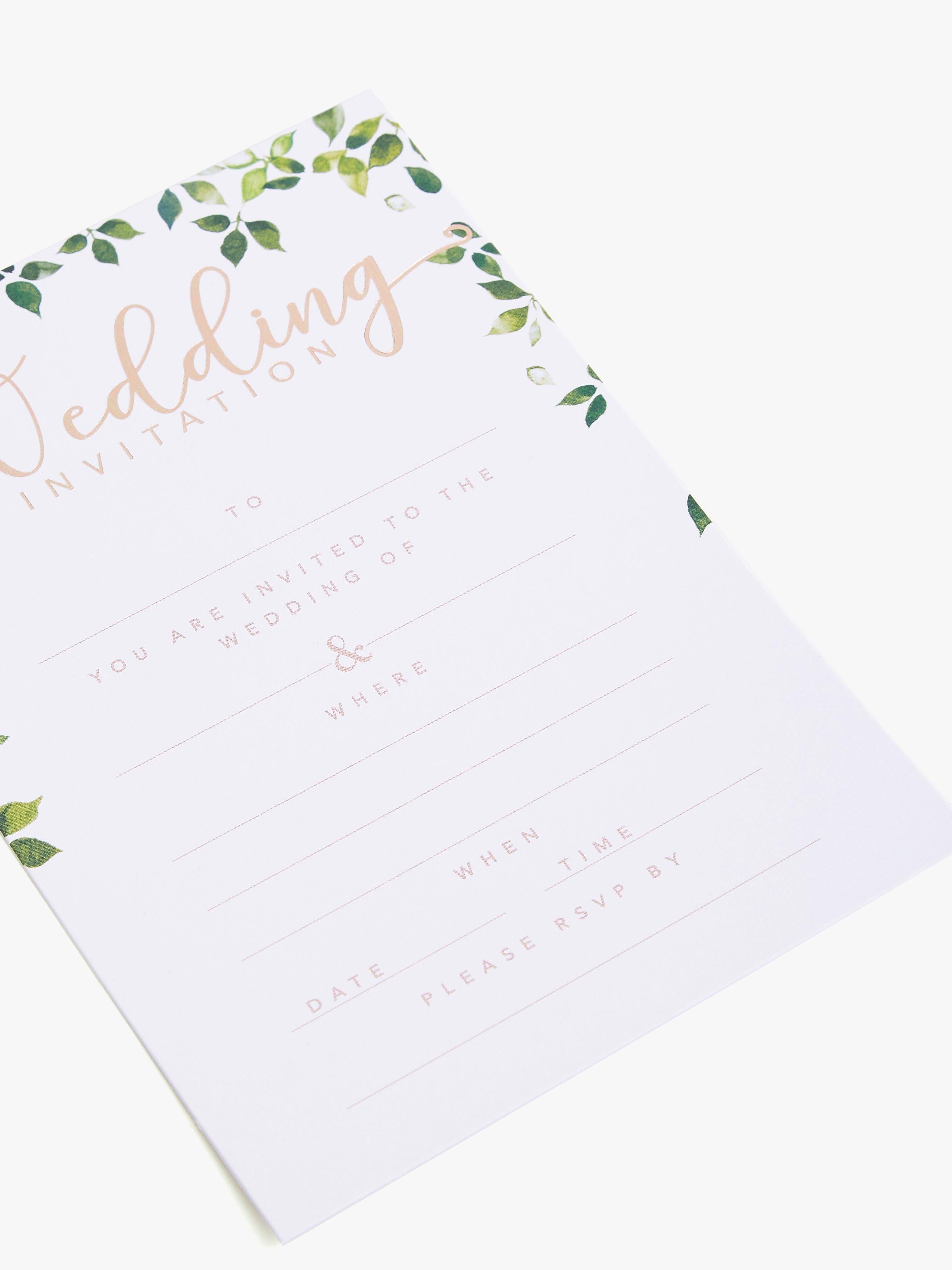 John Lewis rose wedding invitations pack of 10, imported from the UK
