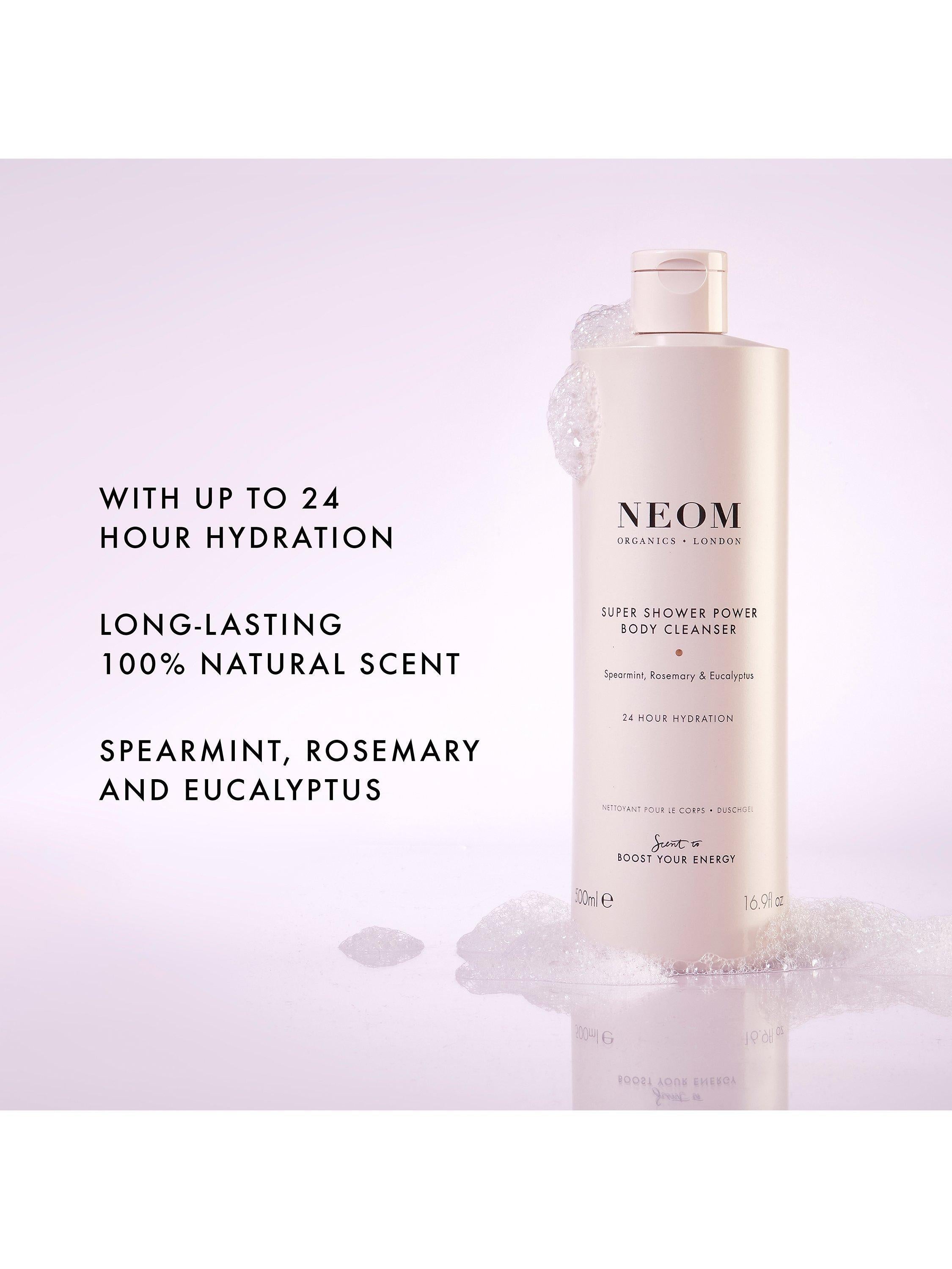 NEOM Super Shower Power Body Cleanser 500ml, imported from the UK