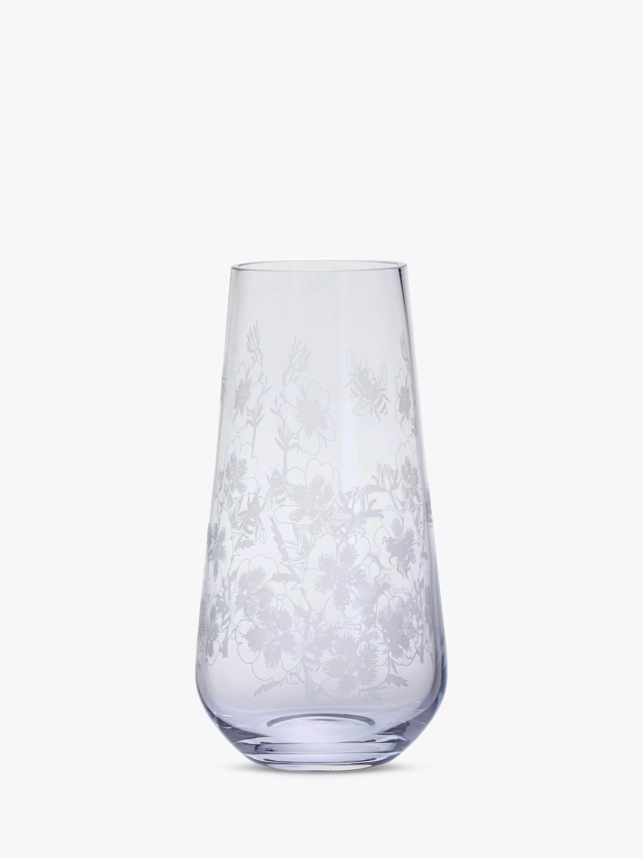 Dartington Crystal Bloom Potentilla Tapered Vase Clear 26cm - British product