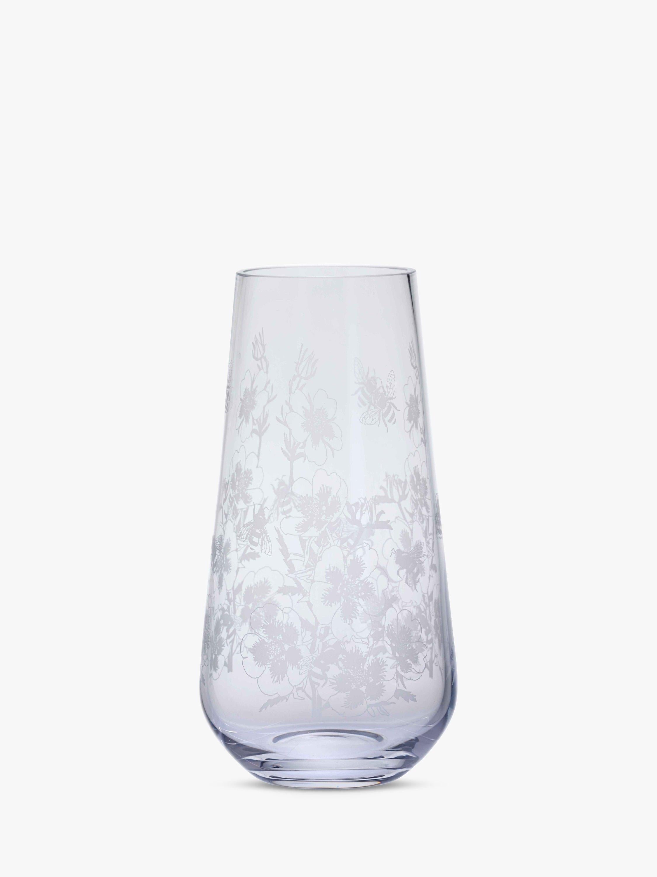Dartington Crystal Bloom Potentilla Tapered Vase Clear 26cm - British product