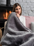 Dreamland Grey Velvet Heated Throw - British product