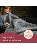 Dreamland Grey Velvet Heated Throw - British product