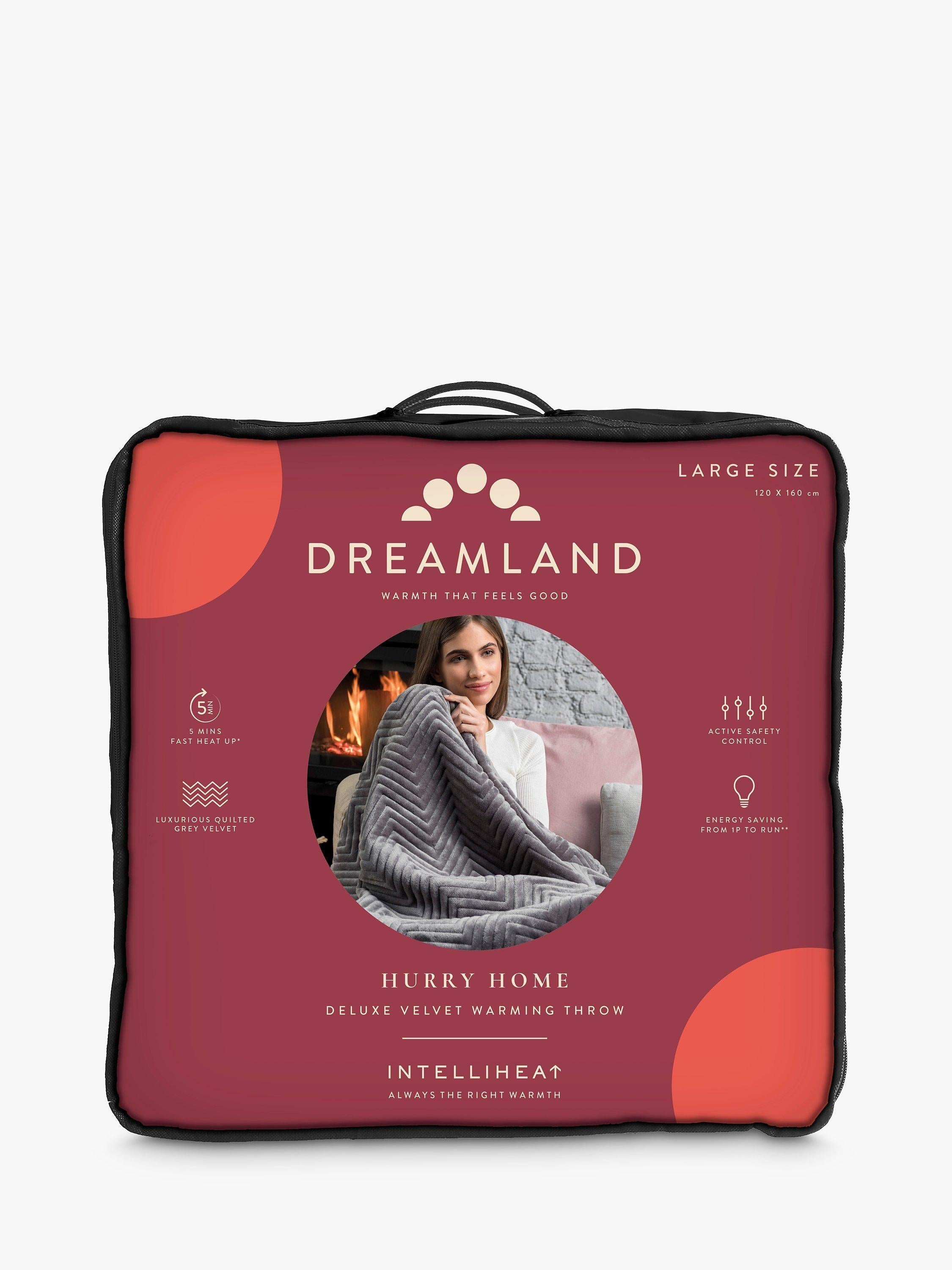 Dreamland Grey Velvet Heated Throw - British product