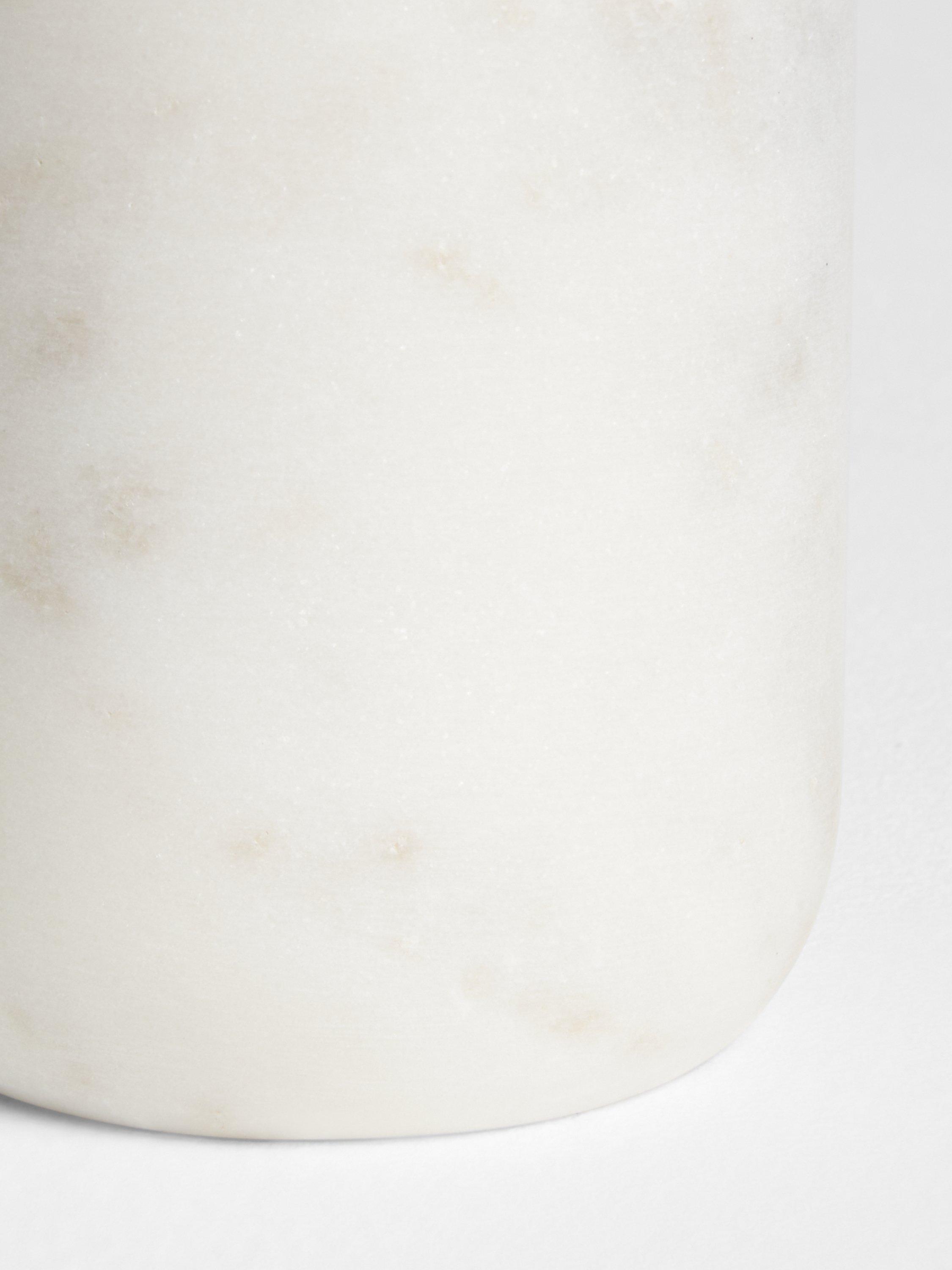 John Lewis marble soap dispenser brushed white marble stainless steel H18cm, UK version