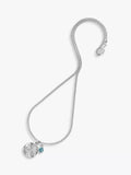 Dower & Hall aquamarine disc pendant necklace, silver, UK version