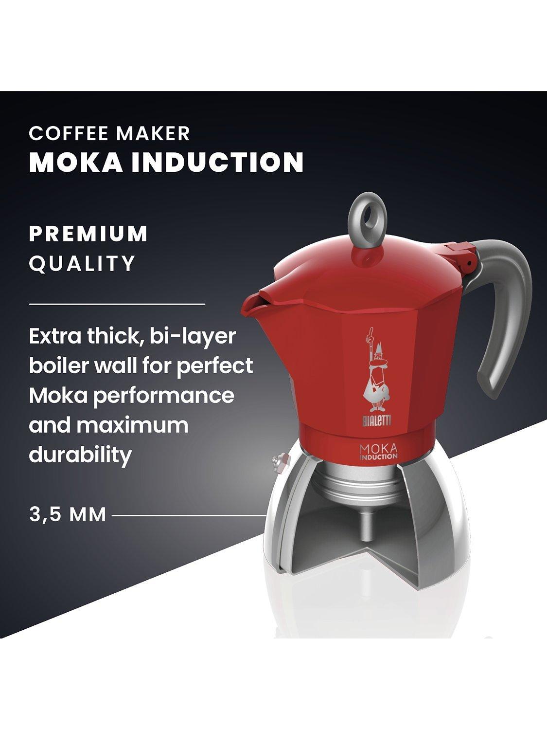 Bialetti Moka Induction coffee maker 4 cups red, UK version