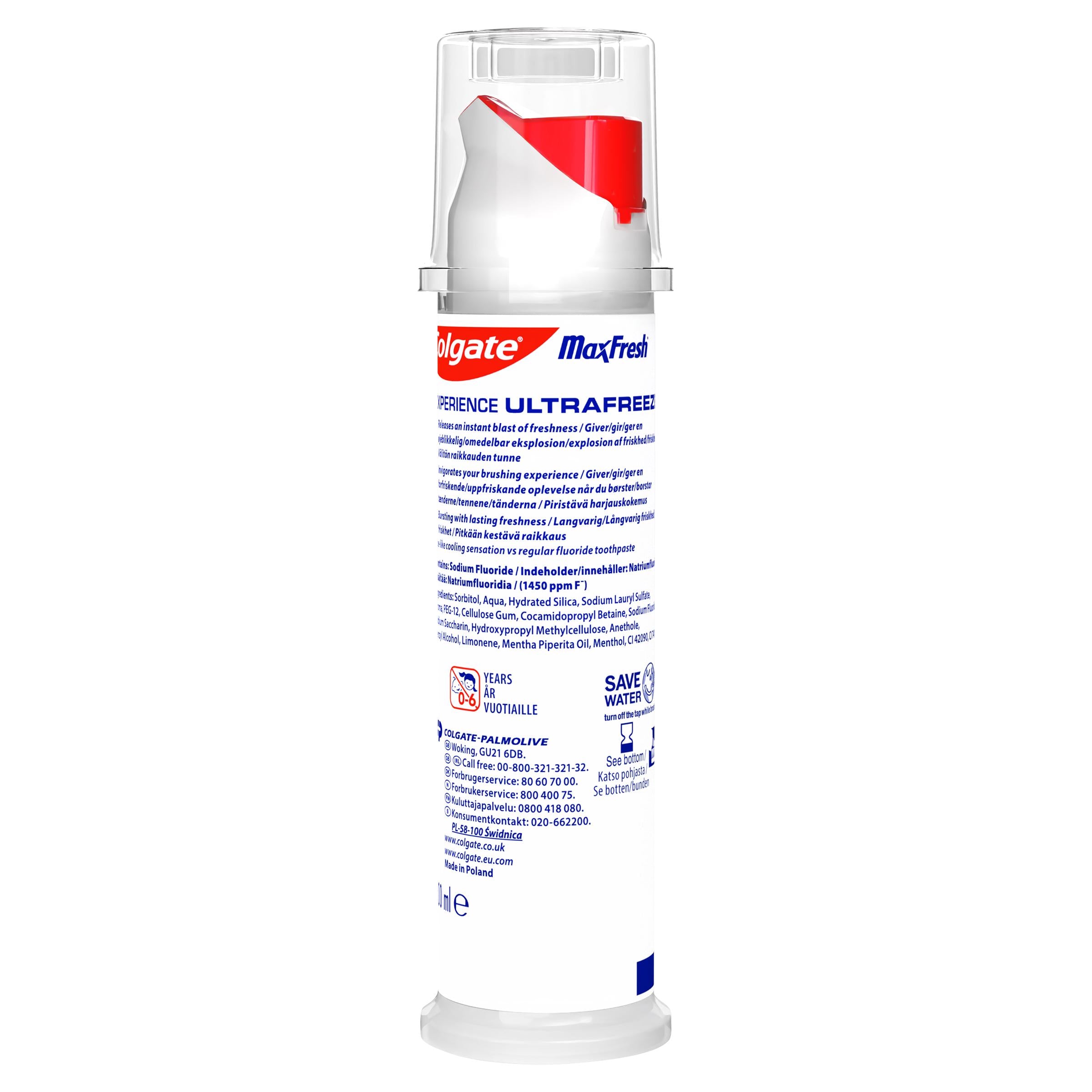 Colgate Max Fresh Cooling Crystals toothpaste pump 100ml (British brand)