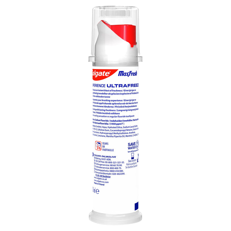 Colgate Max Fresh Cooling Crystals toothpaste pump 100ml (British brand)