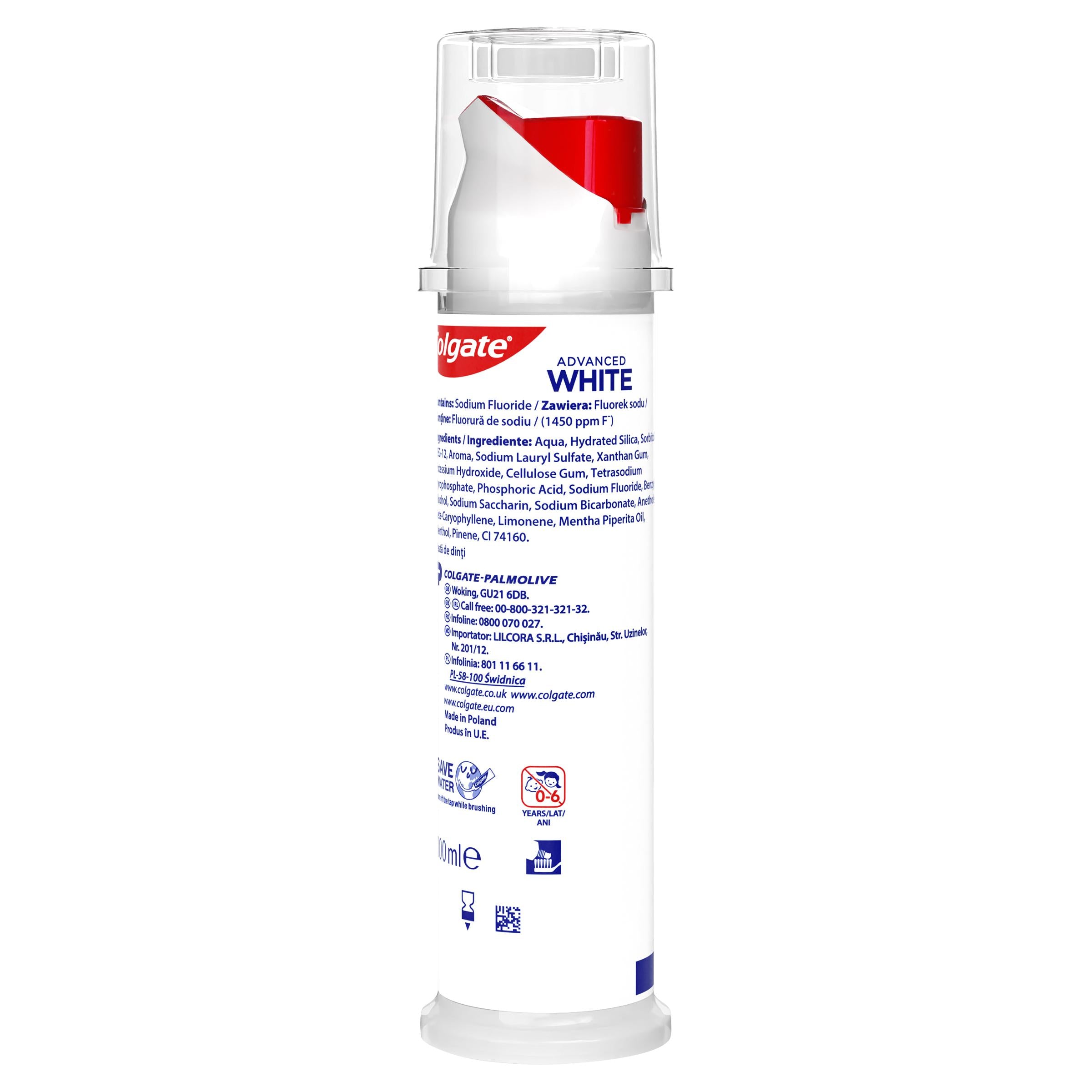 Colgate whitening toothpaste pump 100ml, imported from the UK
