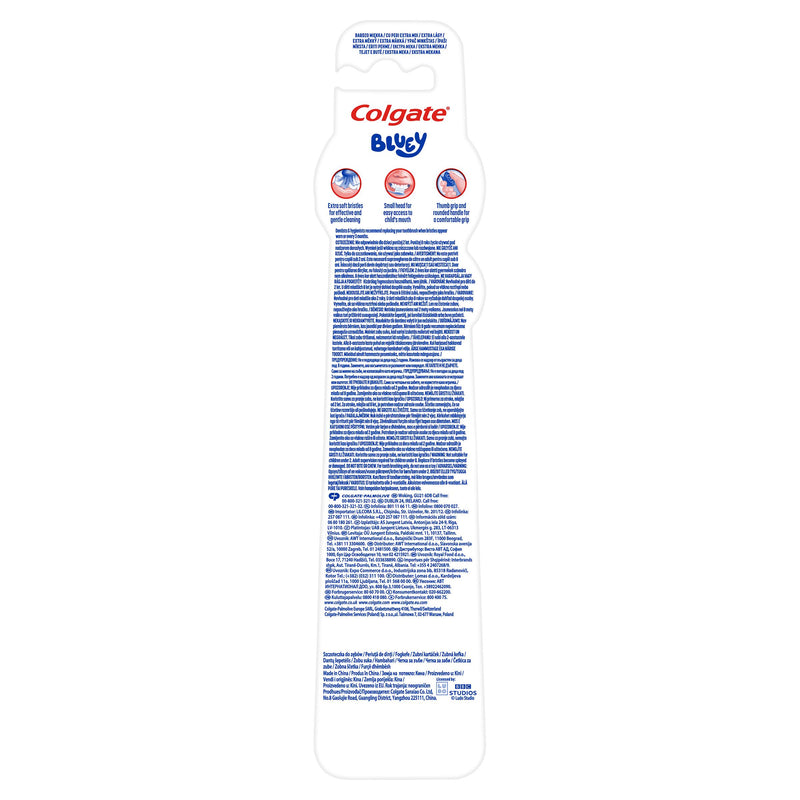 Colgate kids Bluey extra soft manual toothbrush x2 - British product