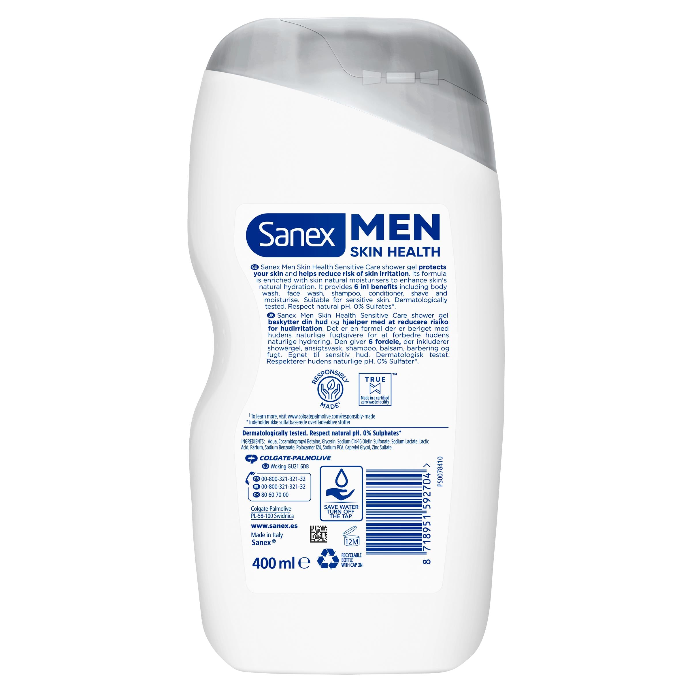 Sanex Men Sensitive Care Shower Gel 400ml (British brand)