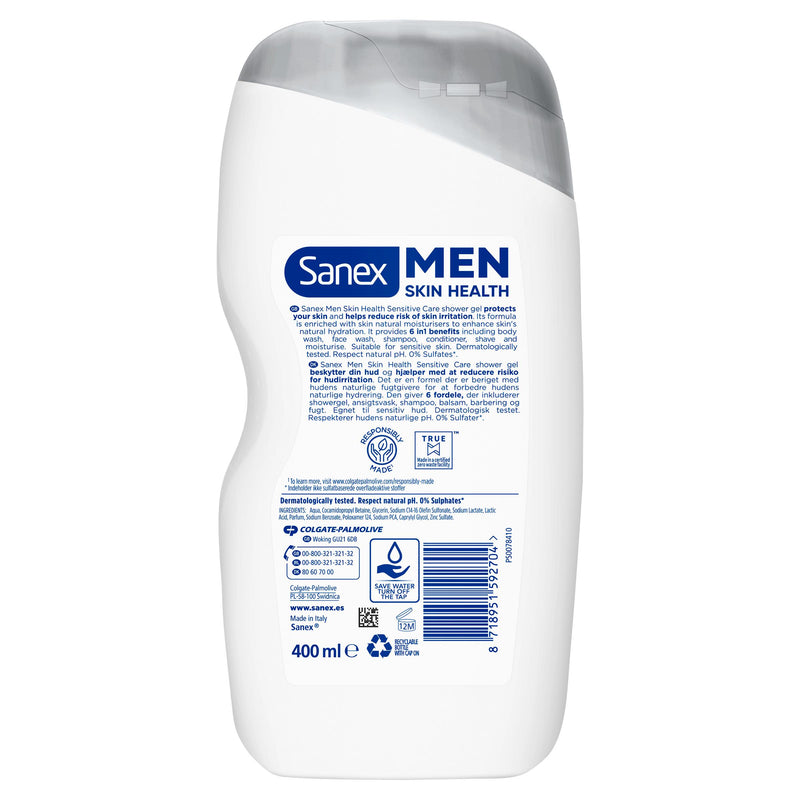 Sanex Men Sensitive Care Shower Gel 400ml (British brand)
