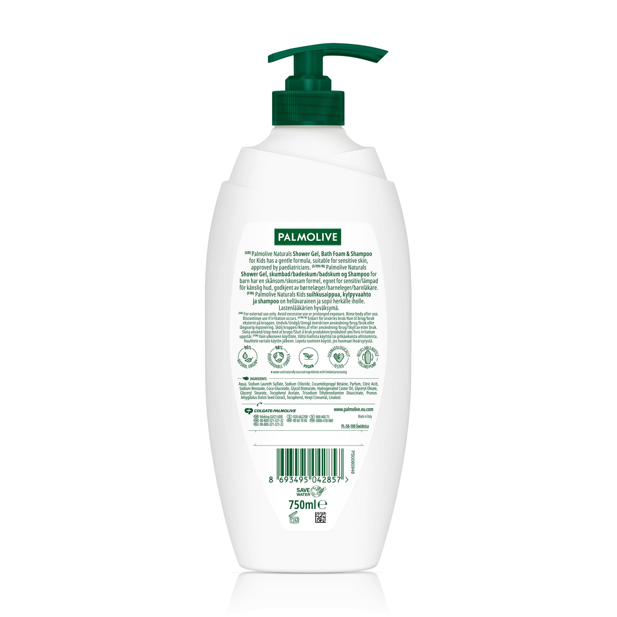 Palmolive kids shower gel vanilla 750ml, imported from the UK