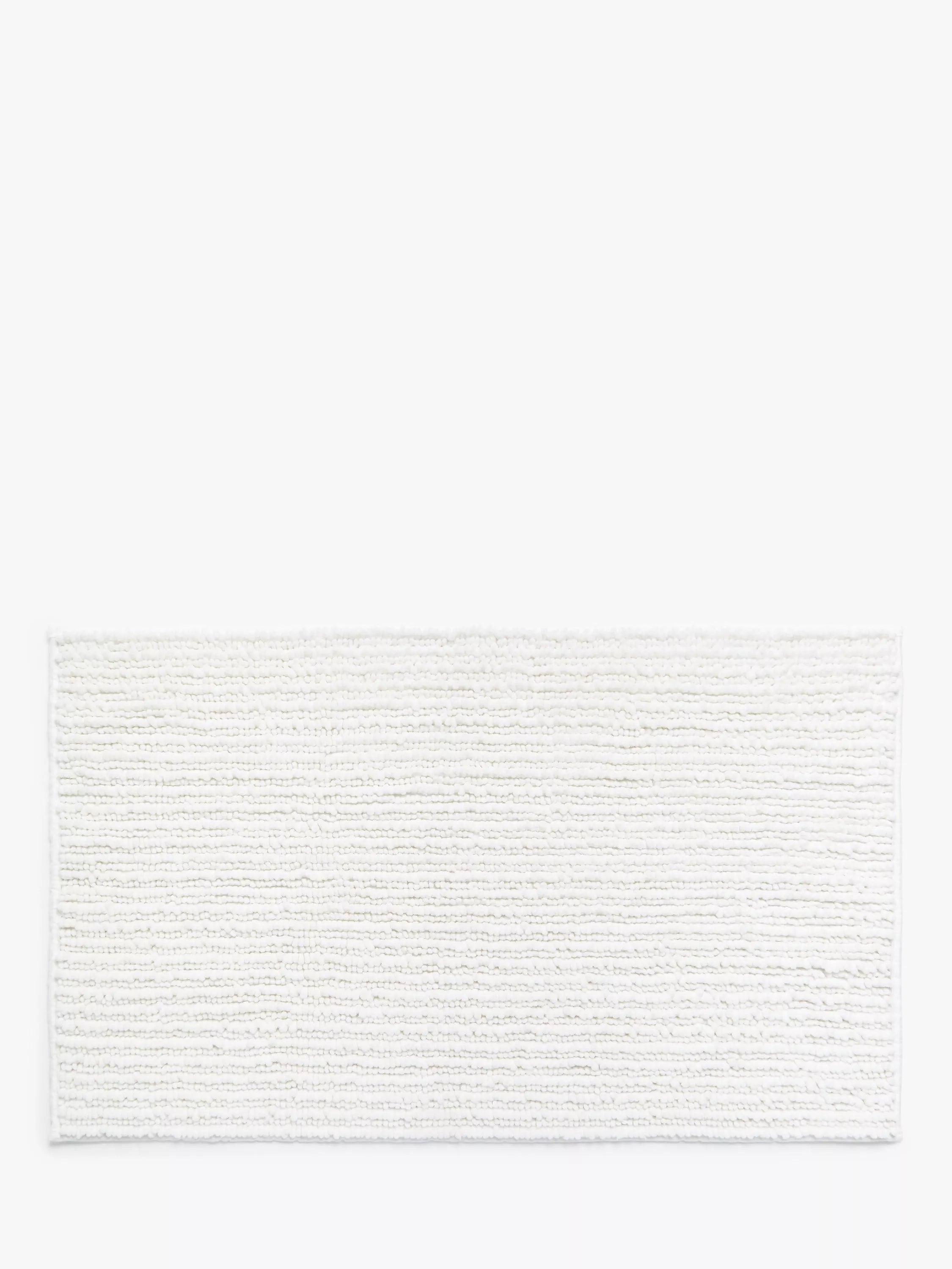 John Lewis Recycled Polyester Quick Dry Bobble Bath Mat, White
