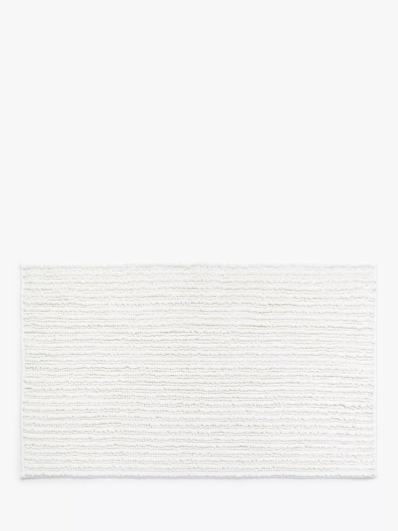 John Lewis Recycled Polyester Quick Dry Bobble Bath Mat, White