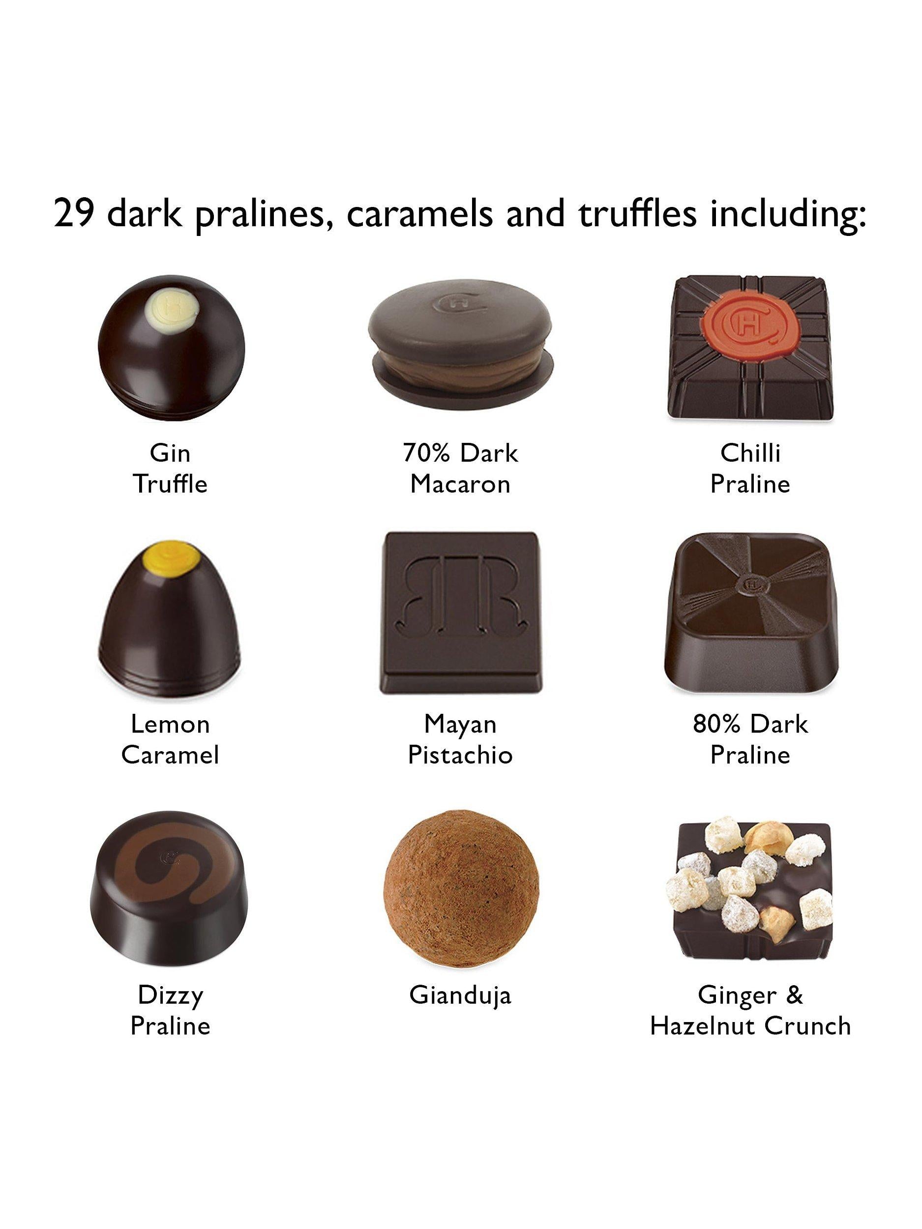 Hotel Chocolat Serious Dark Fix box of dark chocolates 305g, UK version