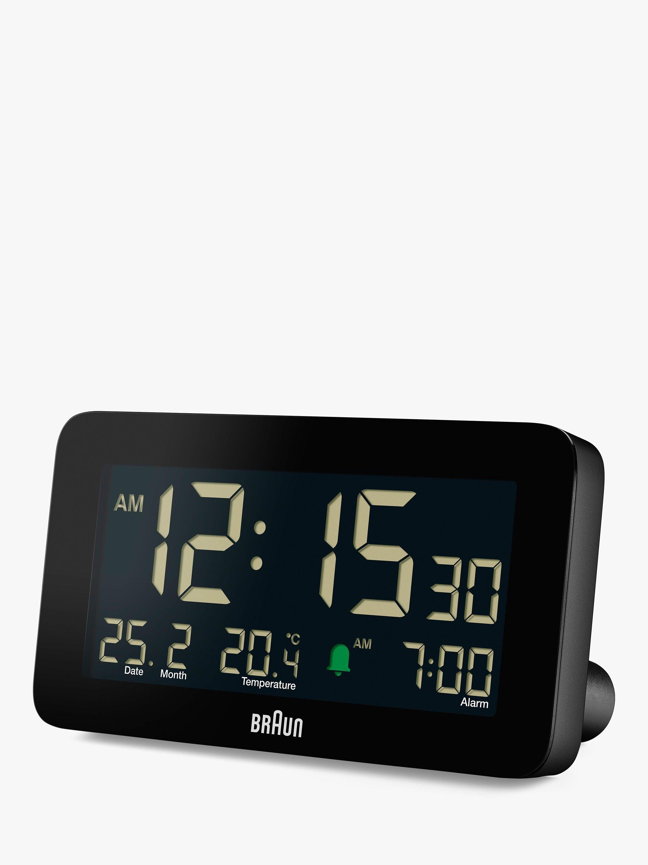 Braun BC10 LCD Digital Alarm Clock, Black