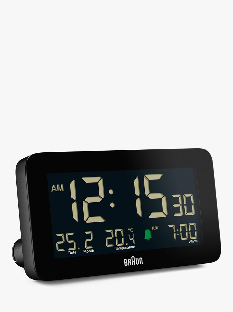 Braun BC10 LCD Digital Alarm Clock, Black