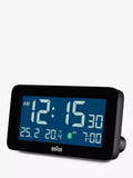 Braun digital alarm clock with LCD display and backlight, black - British product