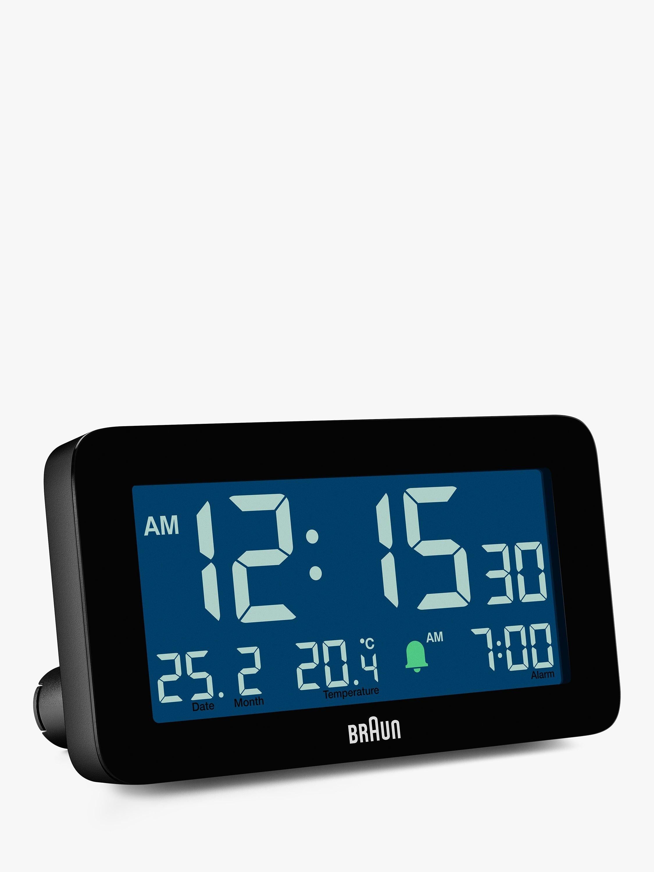 Braun BC10 LCD Digital Alarm Clock, Black