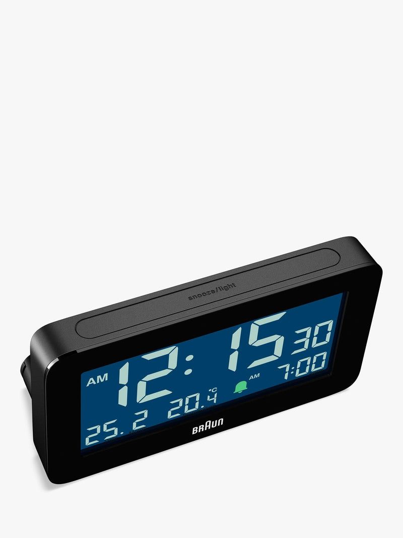 Braun BC10 LCD Digital Alarm Clock, Black