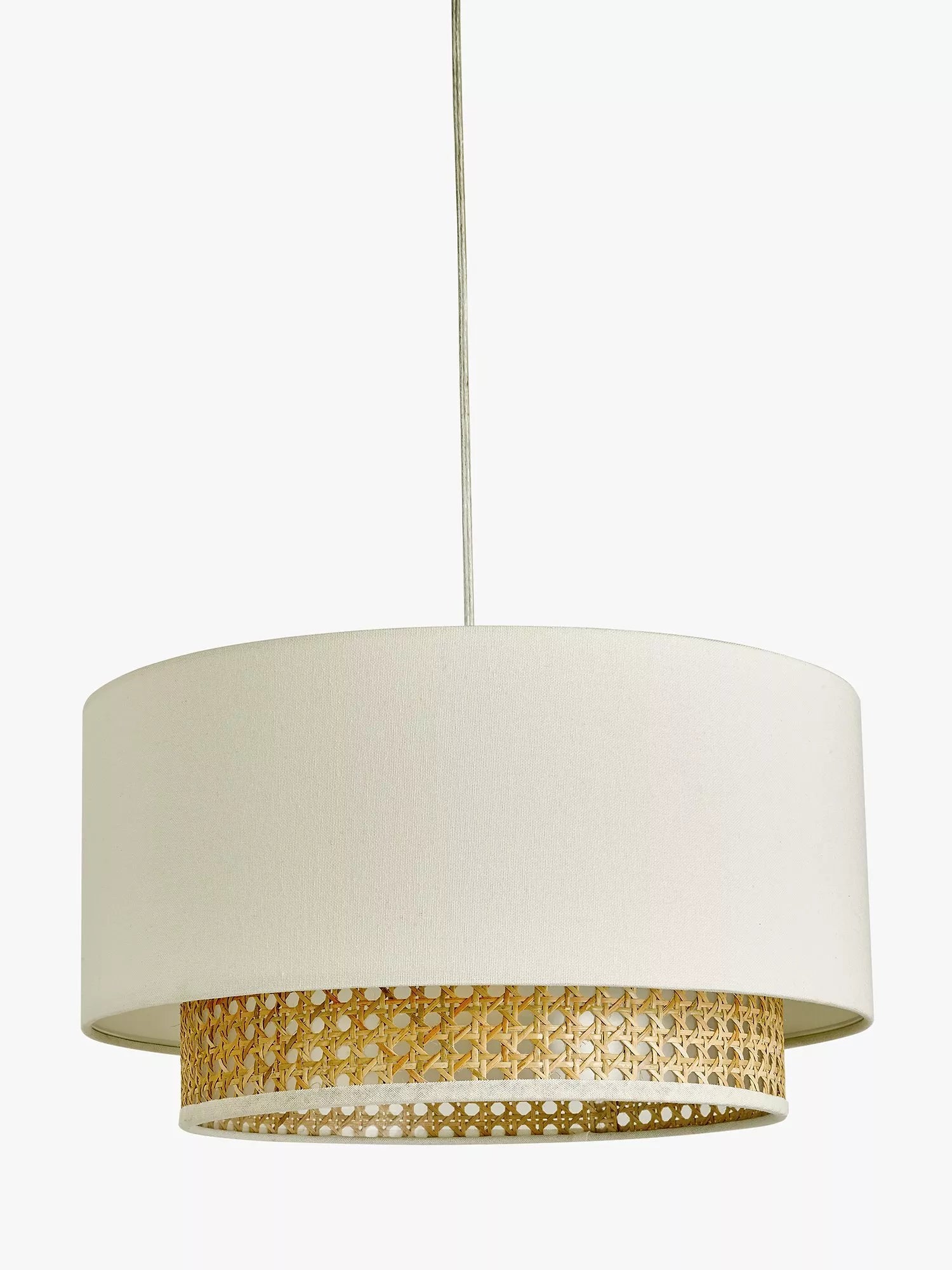 John Lewis double layered rattan ceiling shade 40cm diameter, imported from the UK