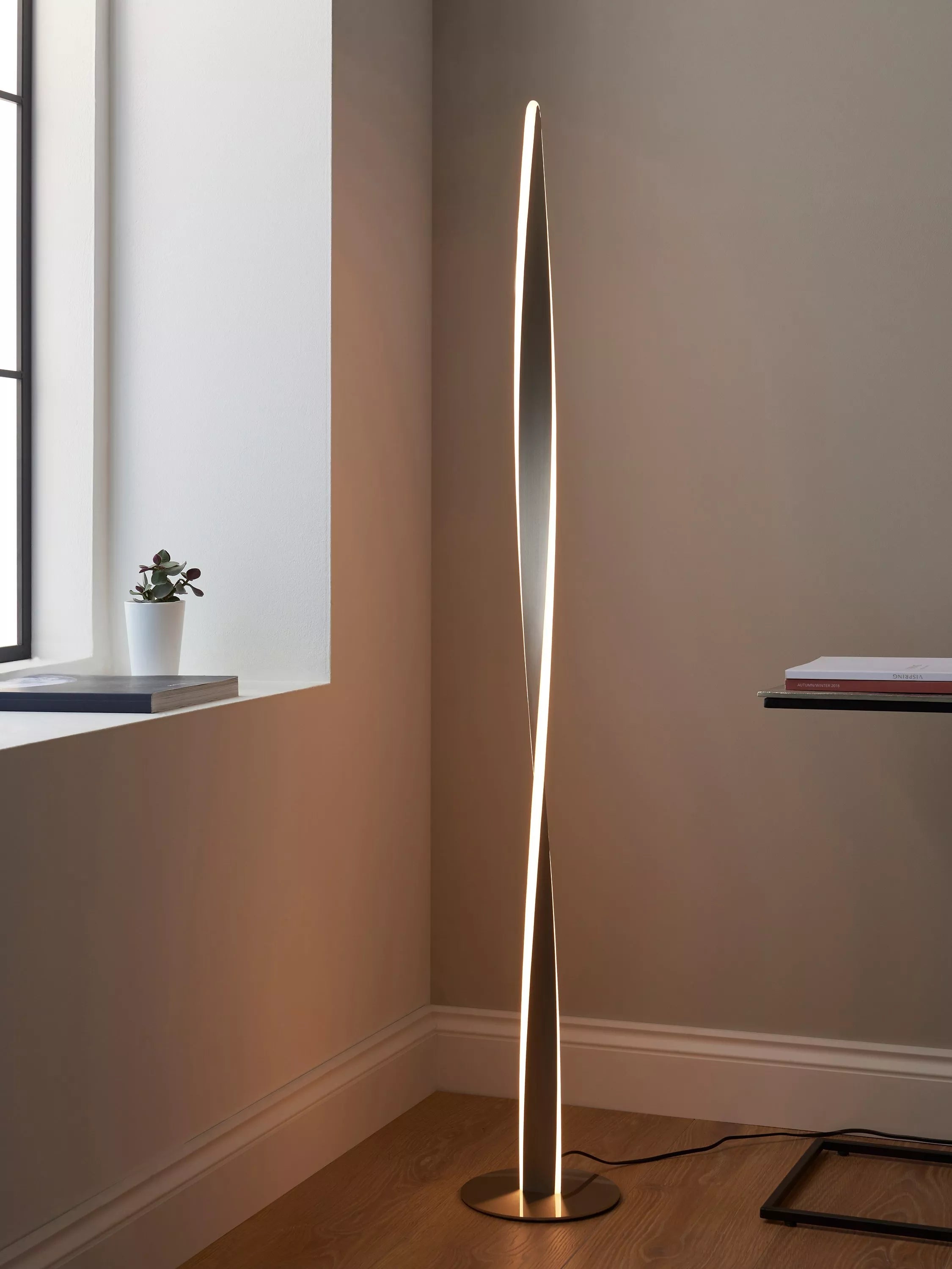 John Lewis Twist LED floor lamp brushed aluminium (British brand)
