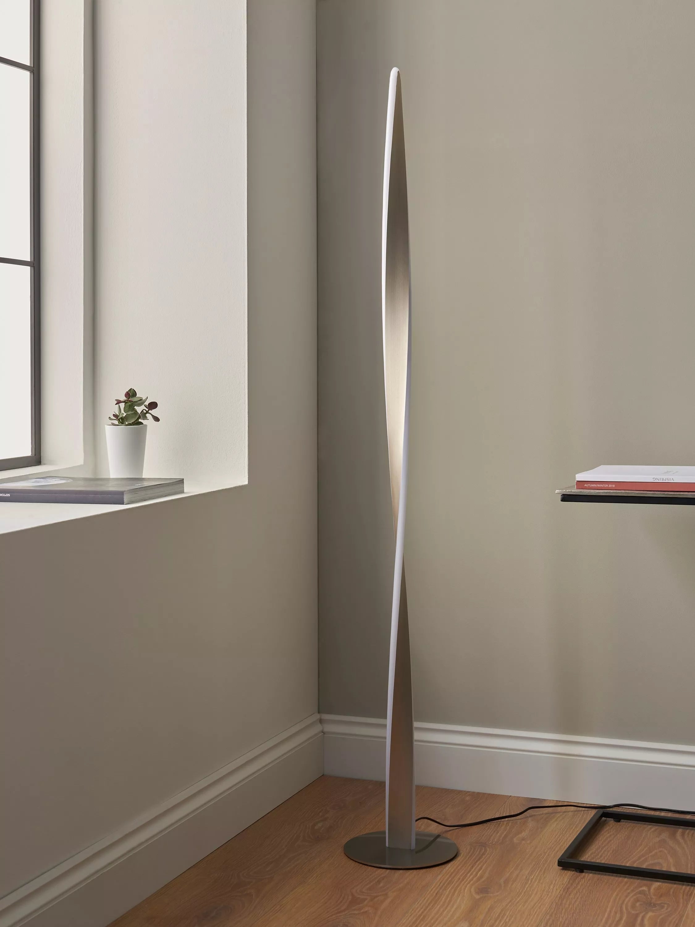 John Lewis Twist LED floor lamp brushed aluminium (British brand)