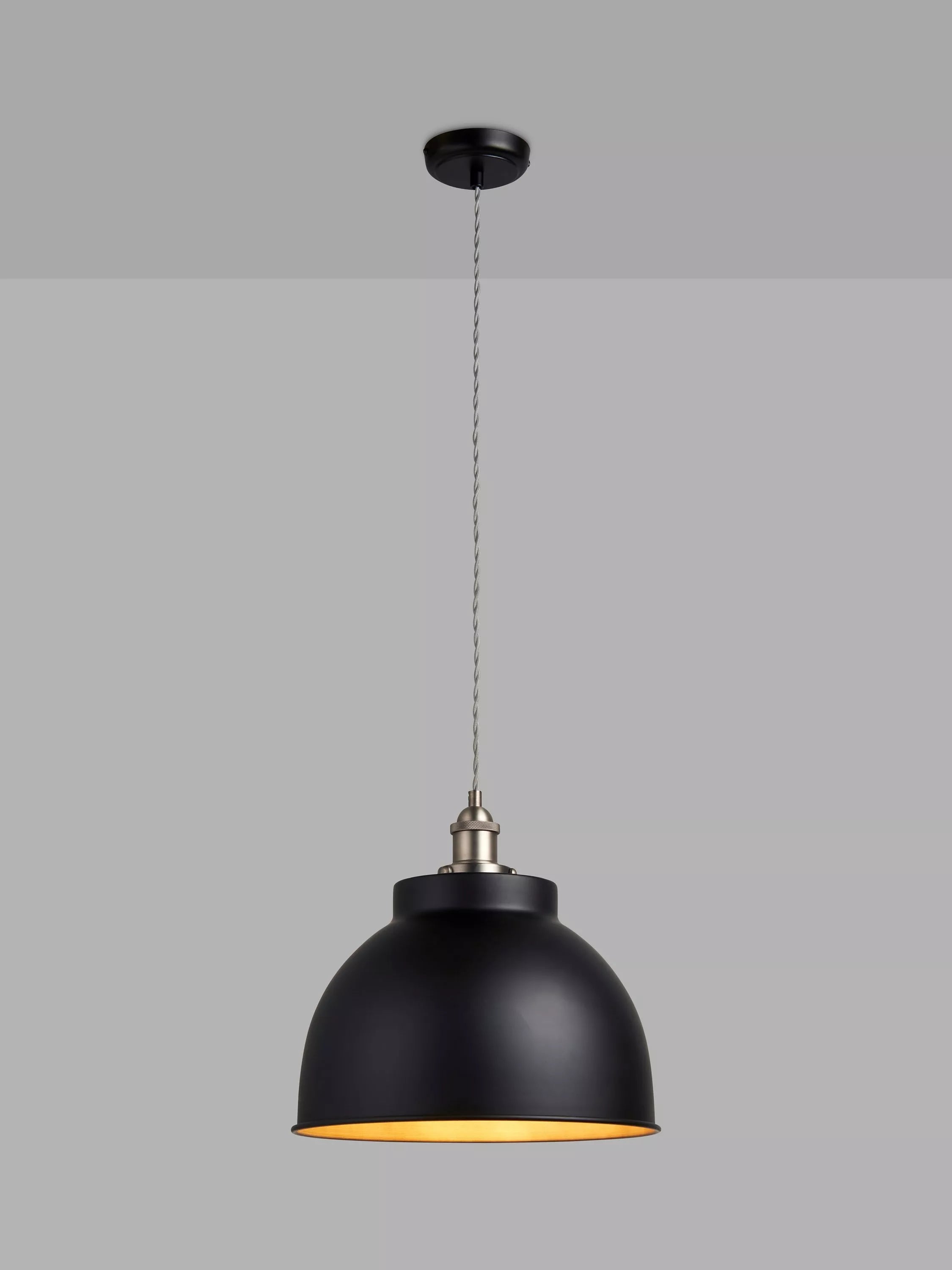 John Lewis Baldwin Large Pendant Ceiling Light, Black