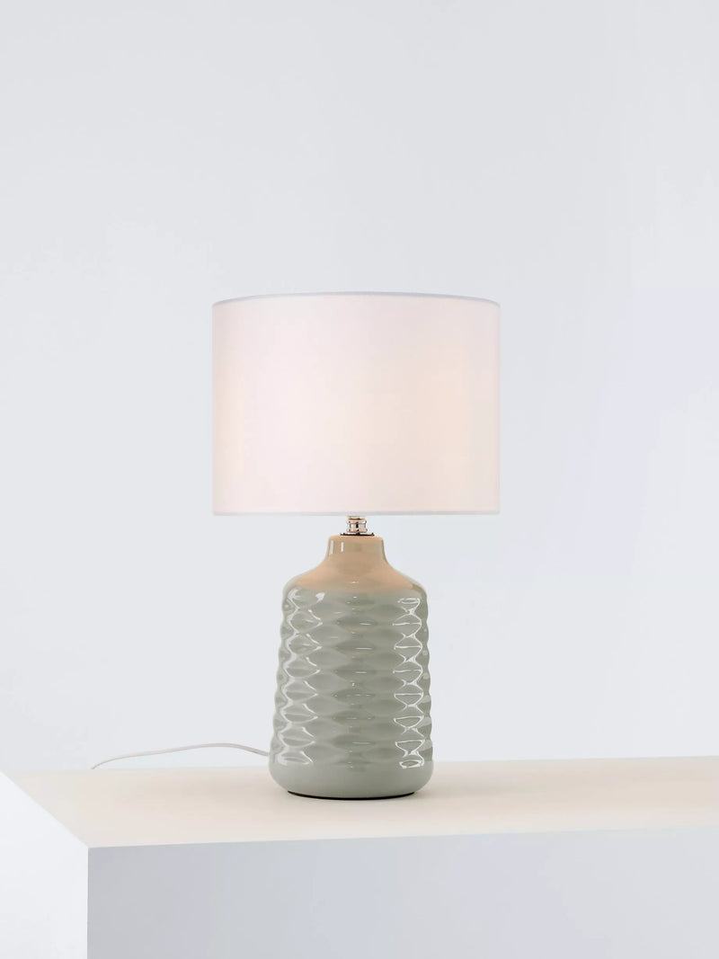 John Lewis Annie Ceramic Table Lamp, Grey