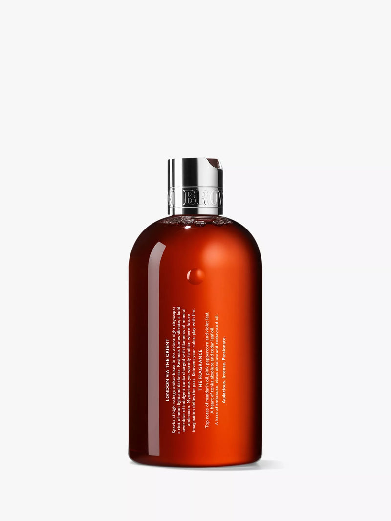 Molton Brown Neon Amber bath and shower gel 300ml, imported from the UK