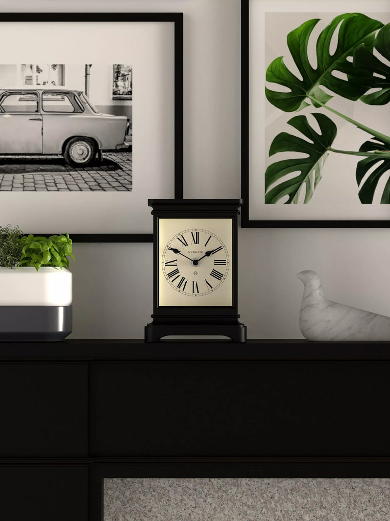 Newgate Timelord mantel clock Roman numerals, imported from the UK