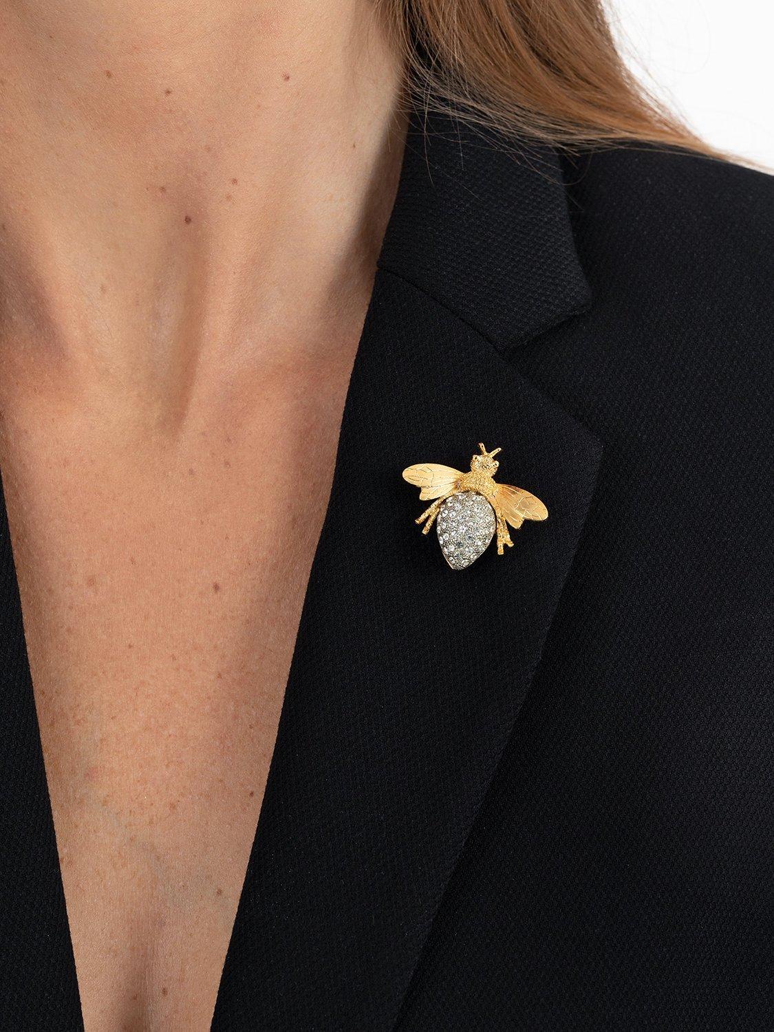 Eclectica Swarovski crystal bumble bee brooch, imported from the UK
