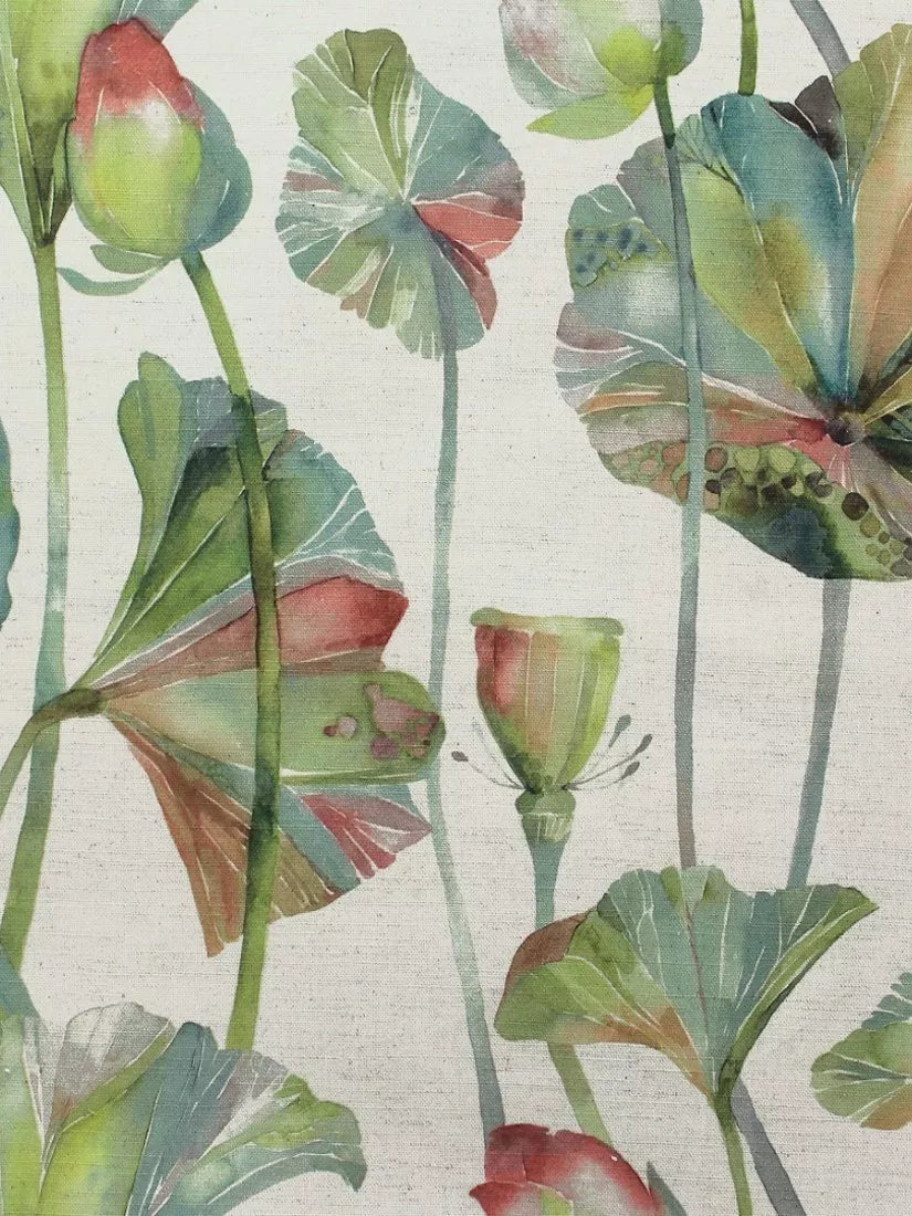 Voyage Cheriton furnishing fabric lotus leaf design - British brand