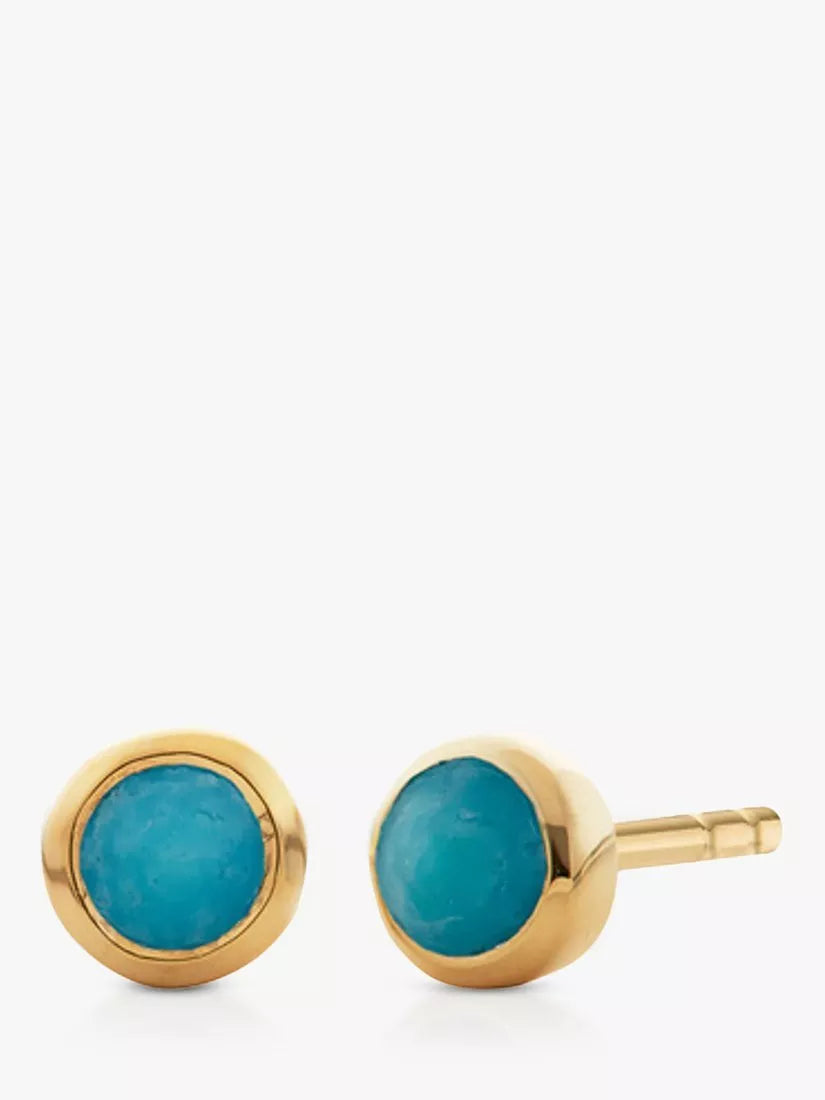 Monica Vinader Mini Gem Stud earrings 4x4mm (British brand)
