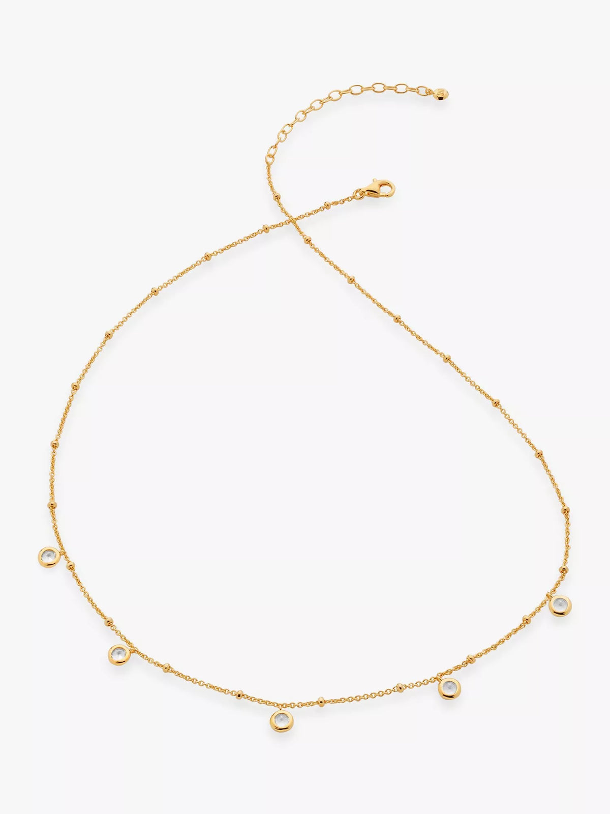 Monica Vinader gold collar necklace with topaz, imported from the UK