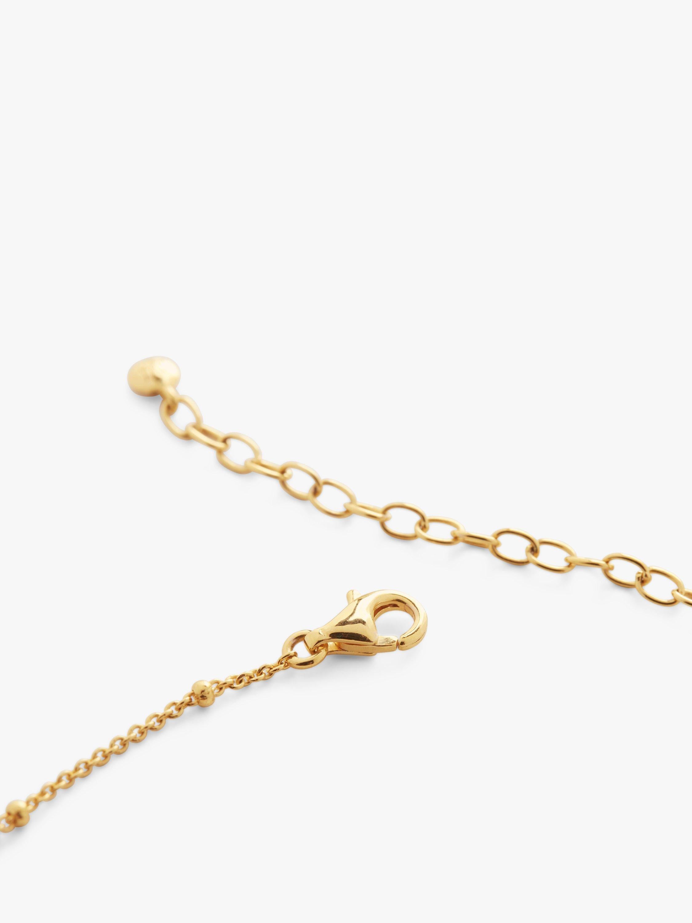 Monica Vinader gold collar necklace with topaz, imported from the UK