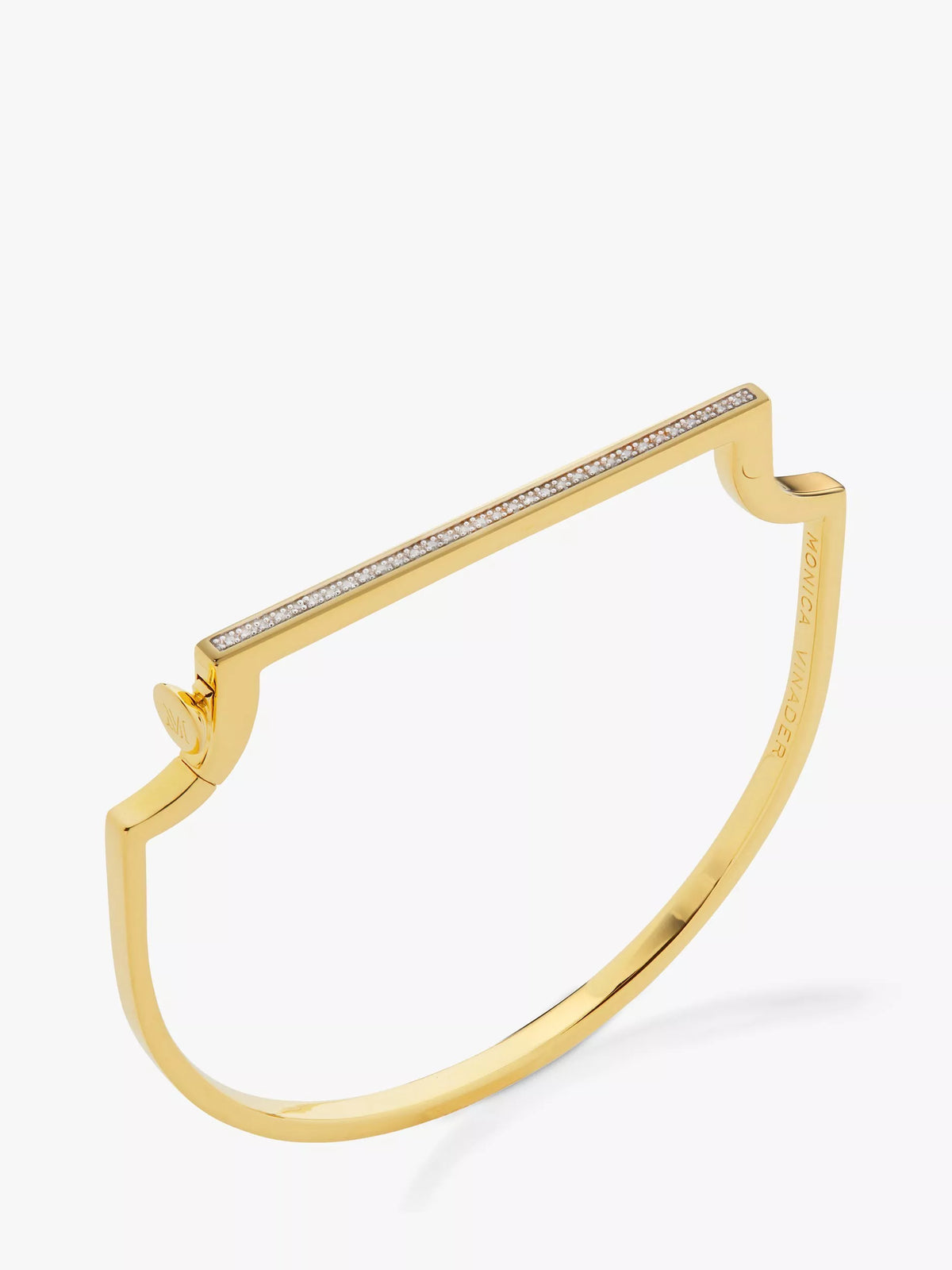 Monica Vinader skinny diamond bangle in gold (British brand)