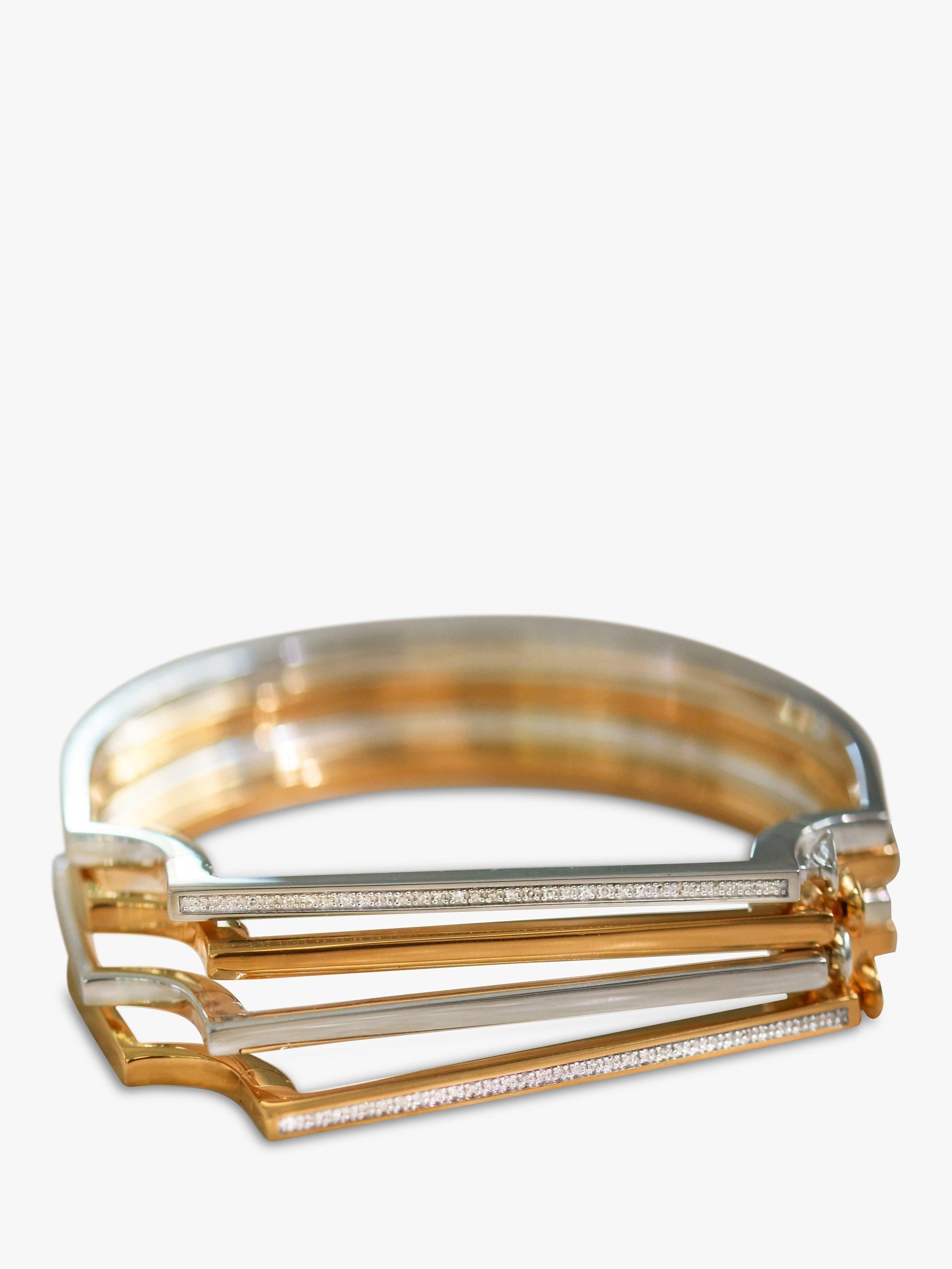 Monica Vinader skinny diamond bangle in gold (British brand)