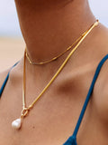 Monica Vinader gold snake chain necklace, imported from the UK