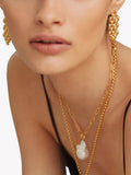 Monica Vinader chain drop earrings in gold, UK version