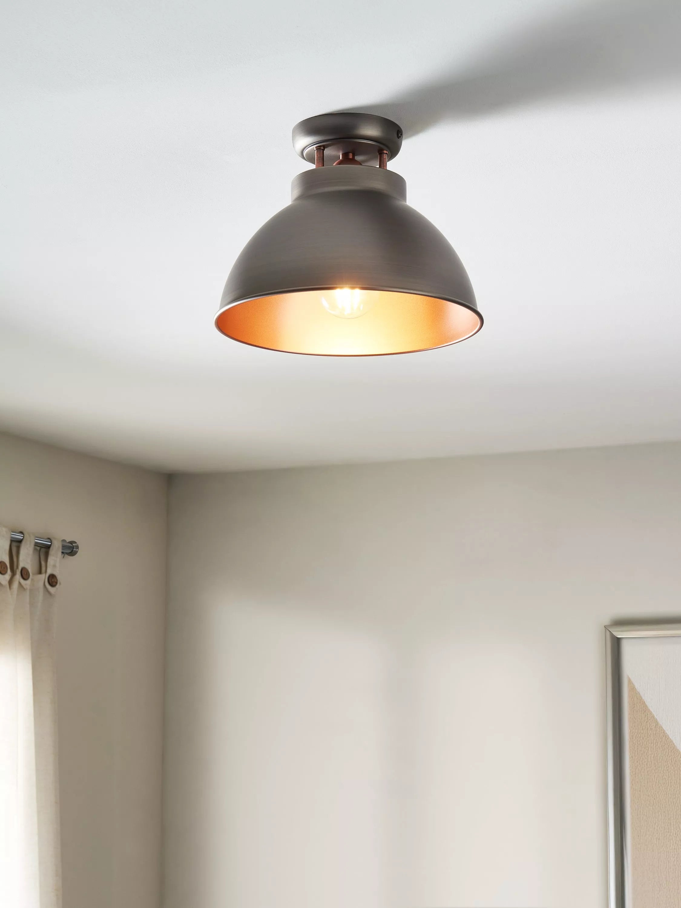 John Lewis Baldwin semi flush ceiling light antique metallic finish, UK version